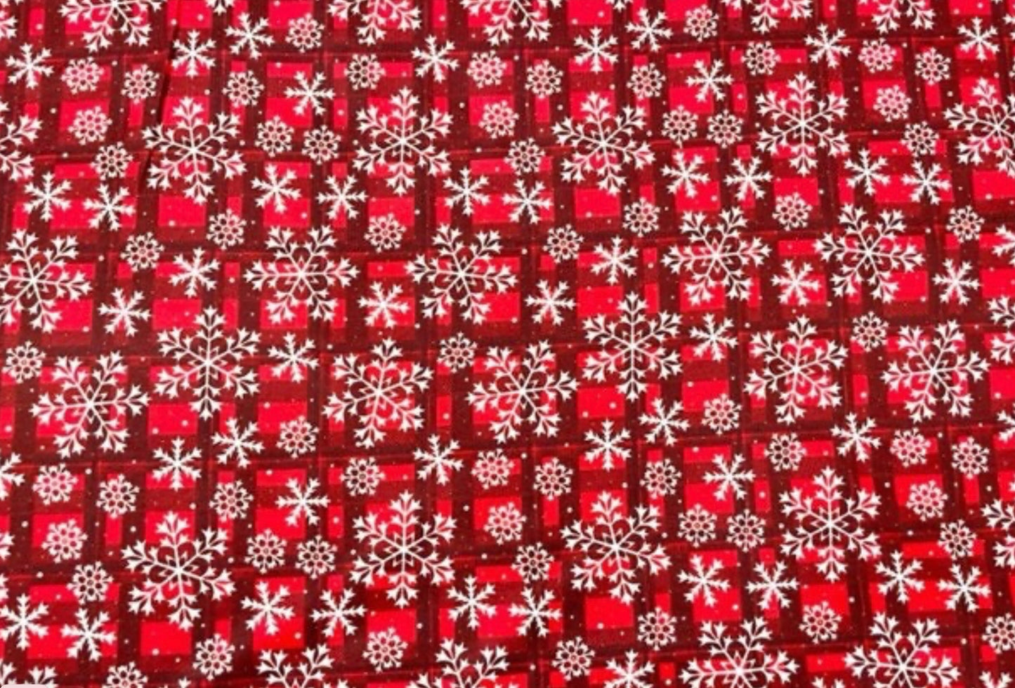 Snowflake Buffalo Plaid Double Brushed Poly #647