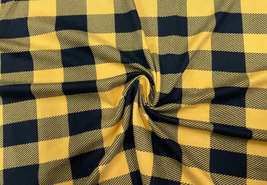 Mustard/Black Buffalo Plaid Double Brushed Poly #232