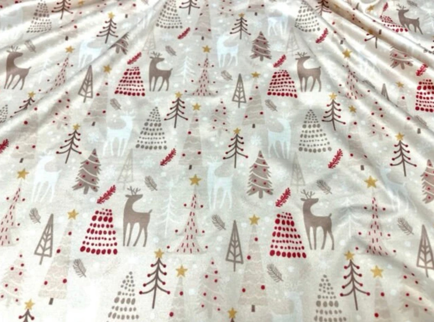 Reindeer Christmas Tree Snowflake Double Brushed Poly #900