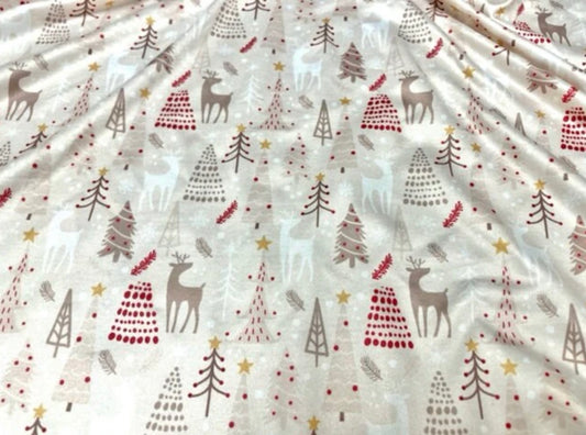 Reindeer Christmas Tree Snowflake Double Brushed Poly #900