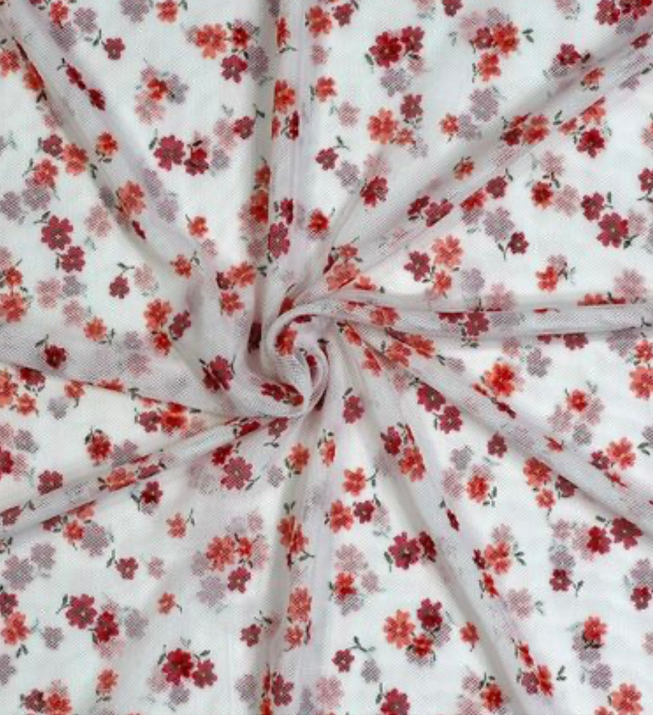 Beautiful Floral Mesh/ off white- Can you say flutter sleeves!?